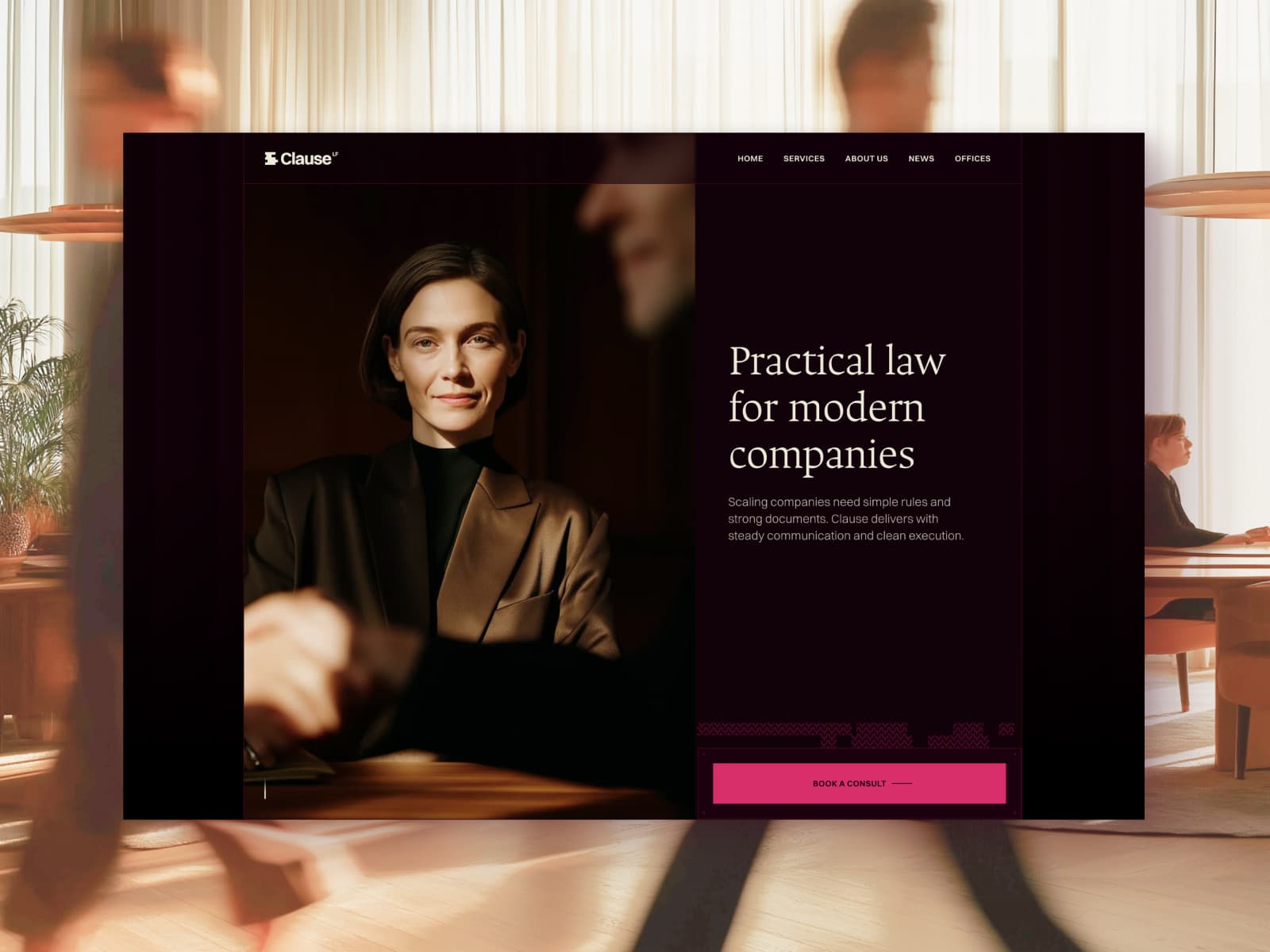 Aperçu du template Framer Clause