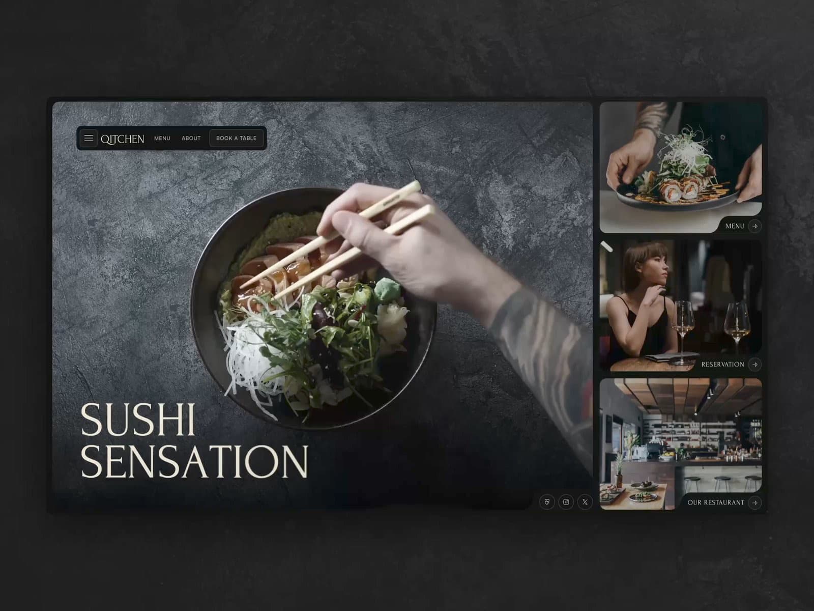 Aperçu du template Framer Qitchen